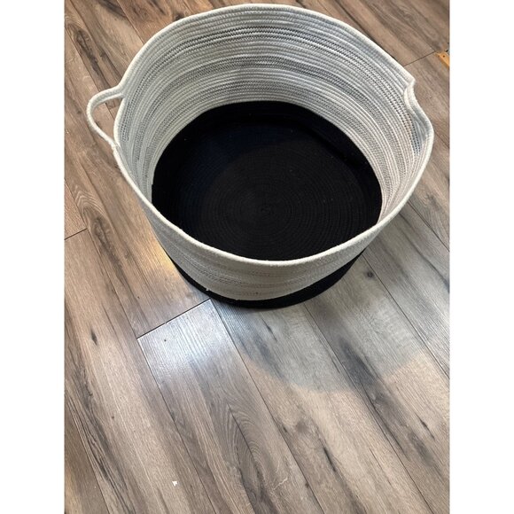 Large Woven Cotton Rope Storage Basket READ With Handles - Picture 7 of 9